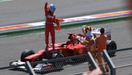 A A jubilant Alonso after winning starting from 11th on the grid